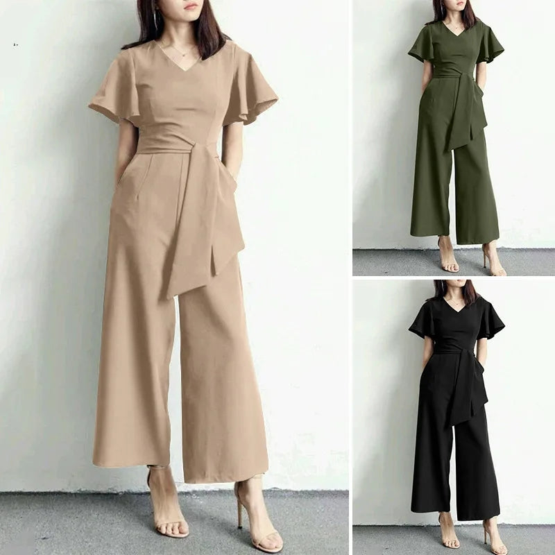 Kamilia 2024 Mode Damen Jumpsuits mit weitem Bein