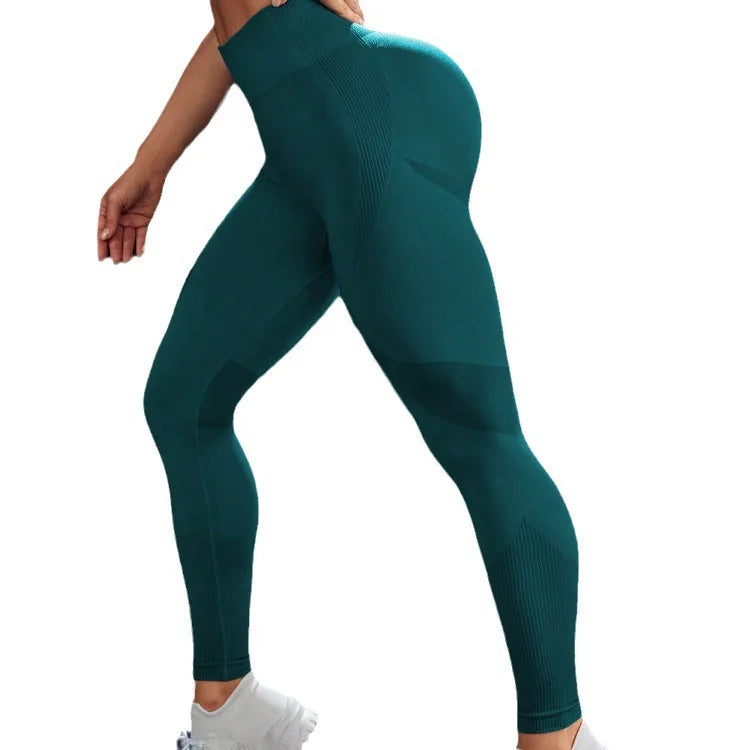 Nahtlose, dehnbare Leggings mit hoher Taille fürs Fitnessstudio