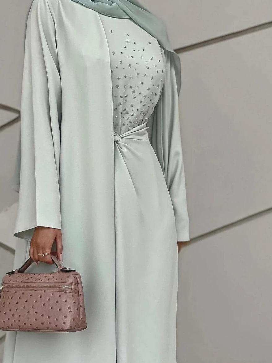 Razan New Spring Abaya Sets Women 3 Piece