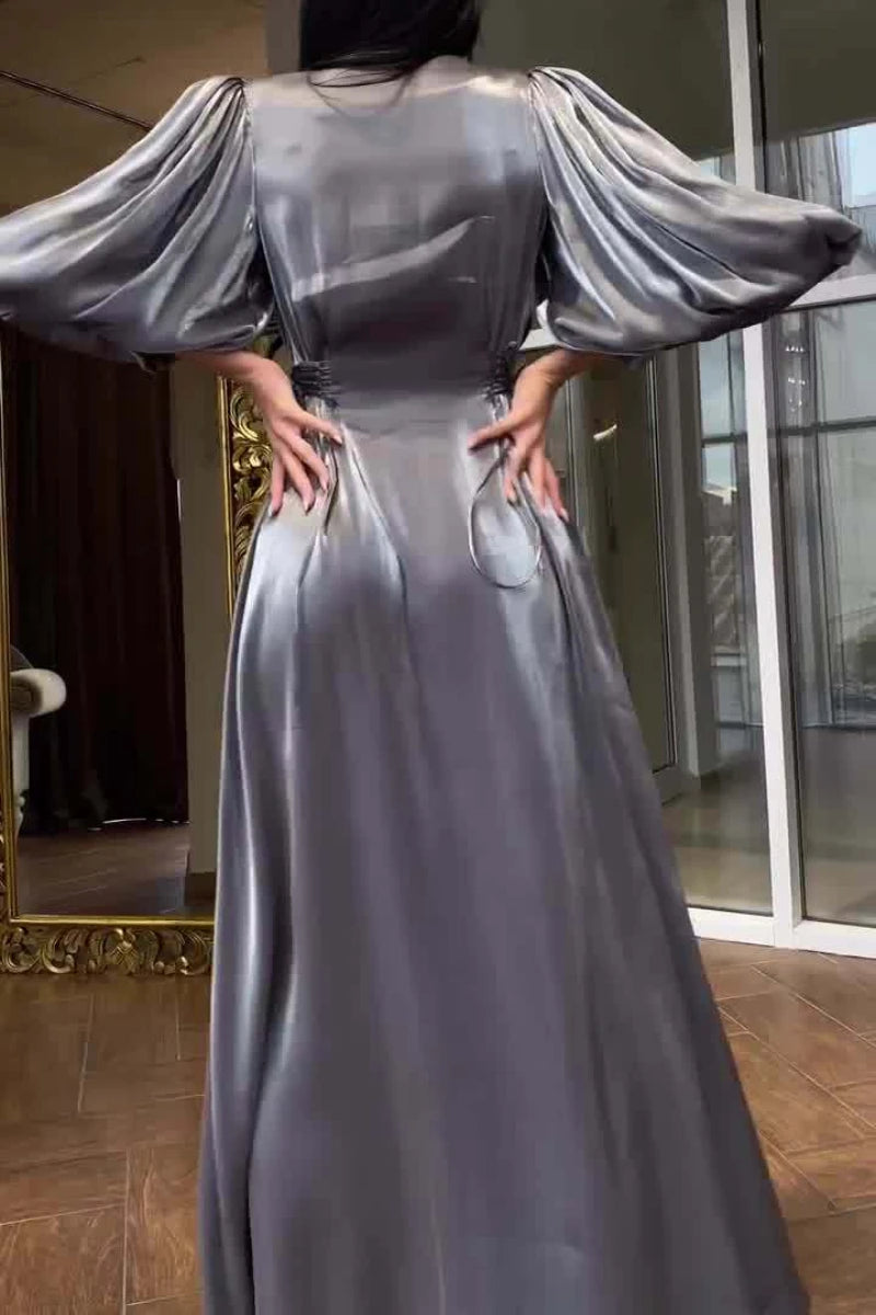 Arwa Long Satin party Dress