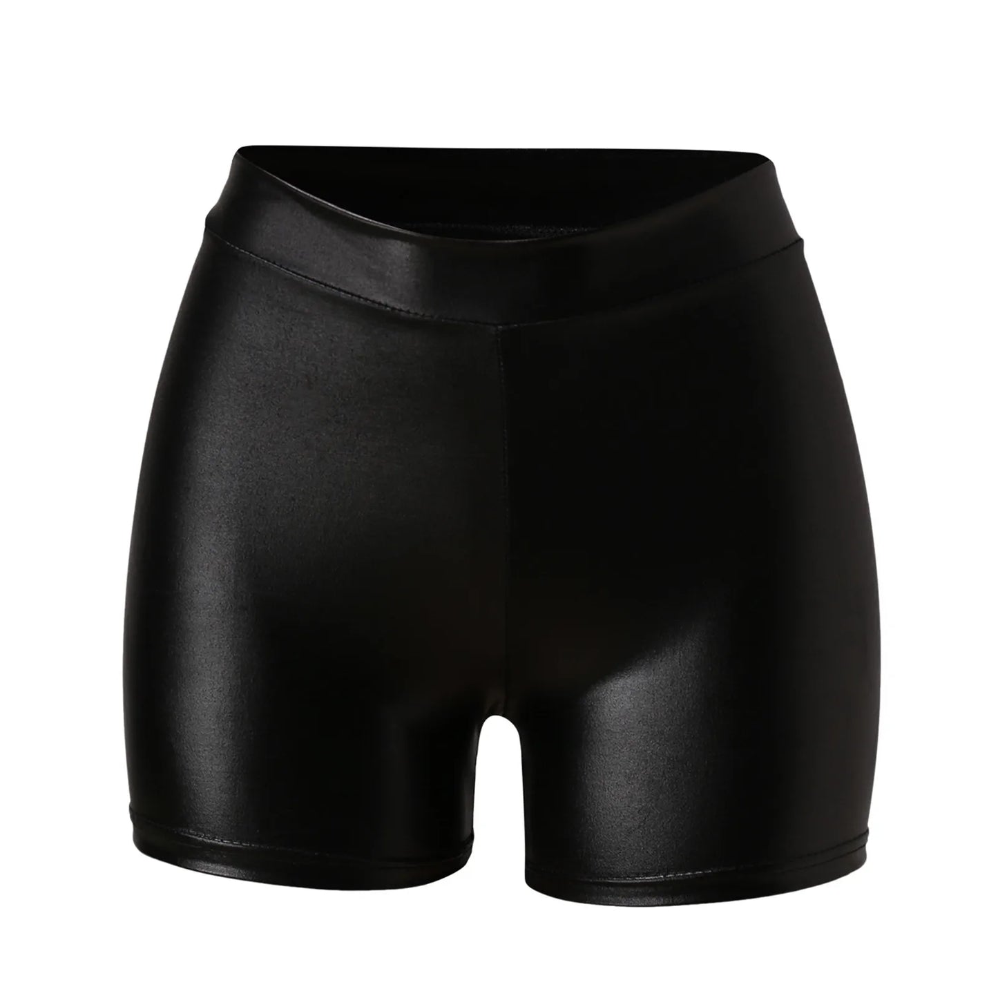 Shorts mit hoher Taille aus Leder