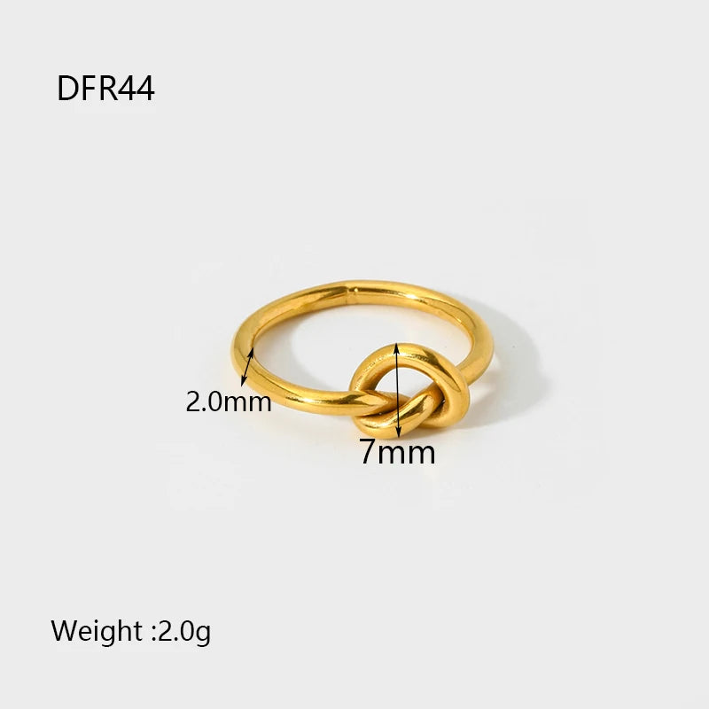 Anillo de Acero Inoxidable Chapado en Oro de 18K