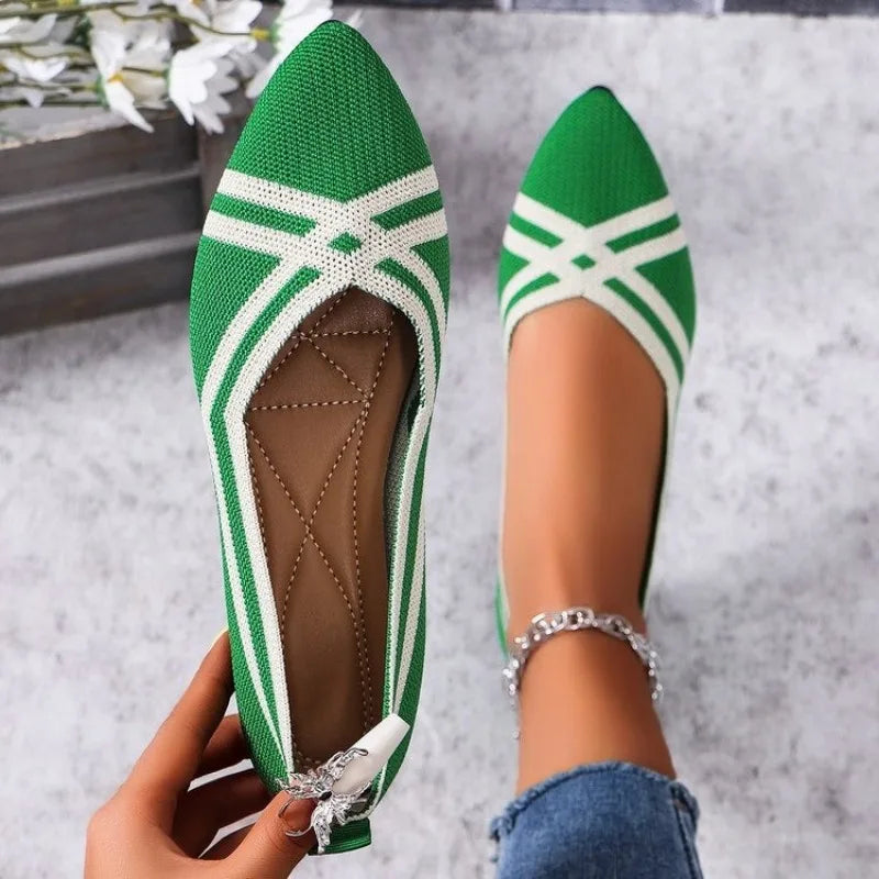 Casual Shoes Slip-on Pump Knit Single Flat Shoes Breathable