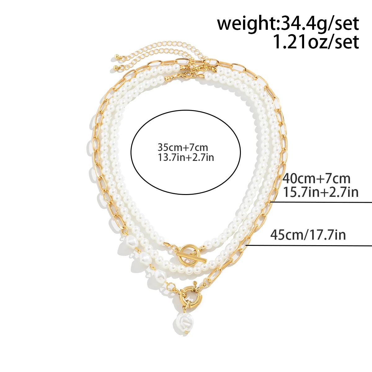 Ingemark Multilayer Imitation Pearl Necklace