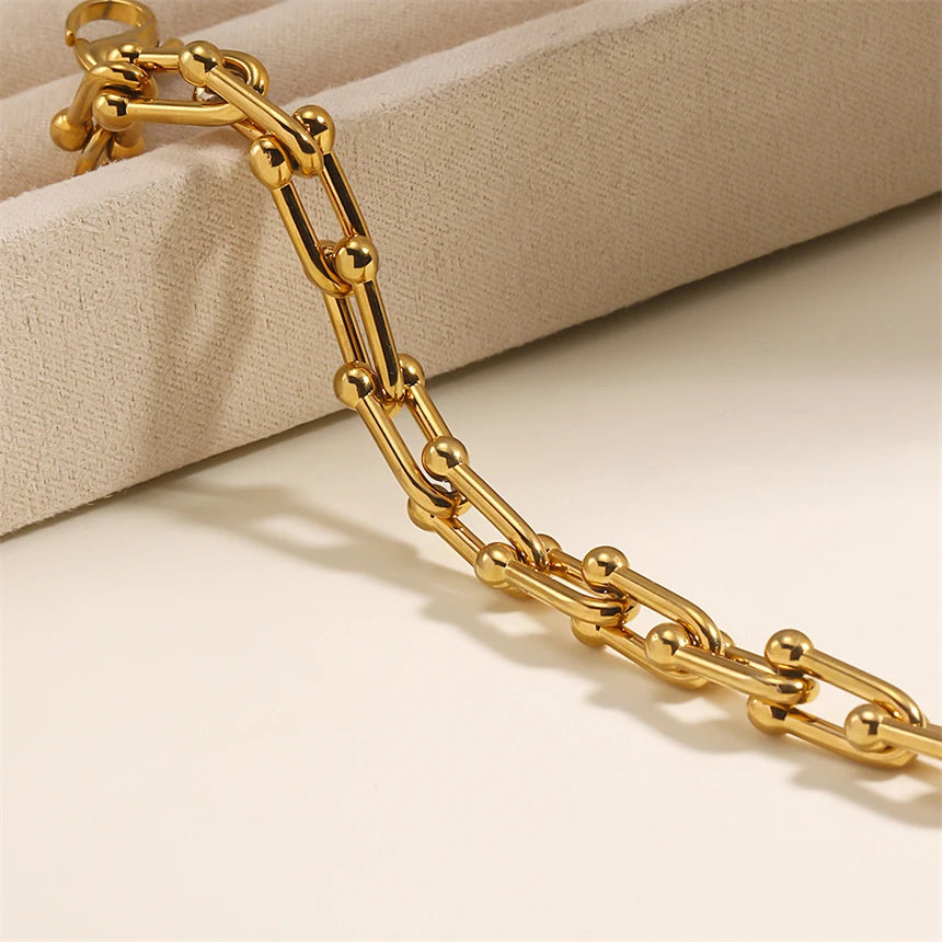 Split Joint Charms Thick Chain Necklaces Bracelets Tassels Earring Fashion High Jewelry