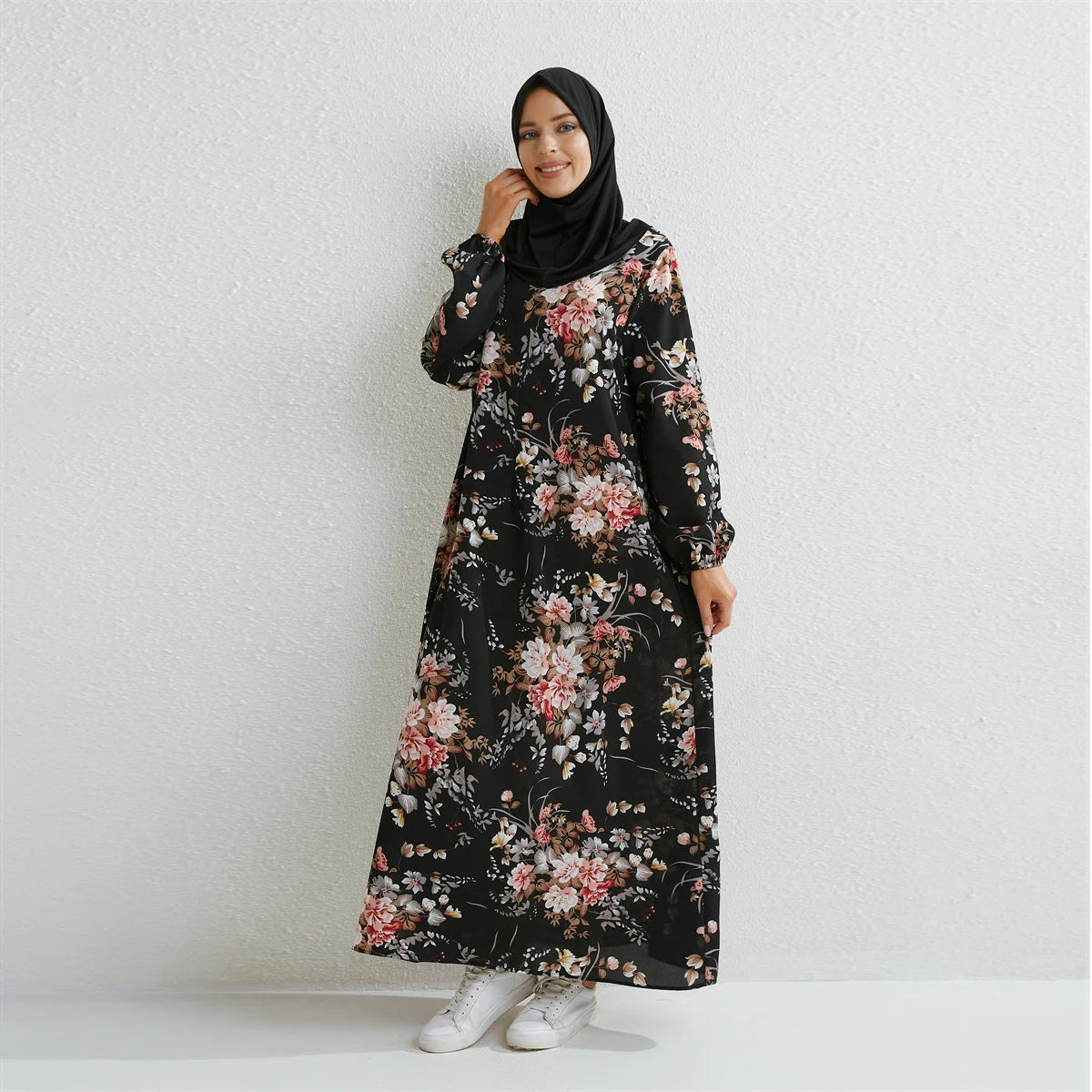 Eleen Printed Floral Casual Long Dress