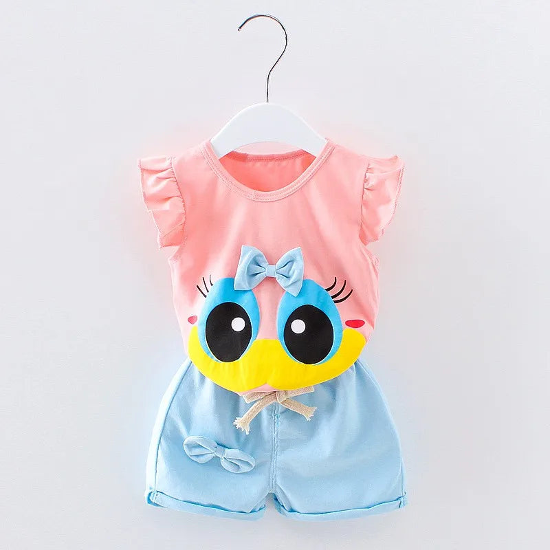 Summer Cotton Baby Sets Leisure Sports Cartoon