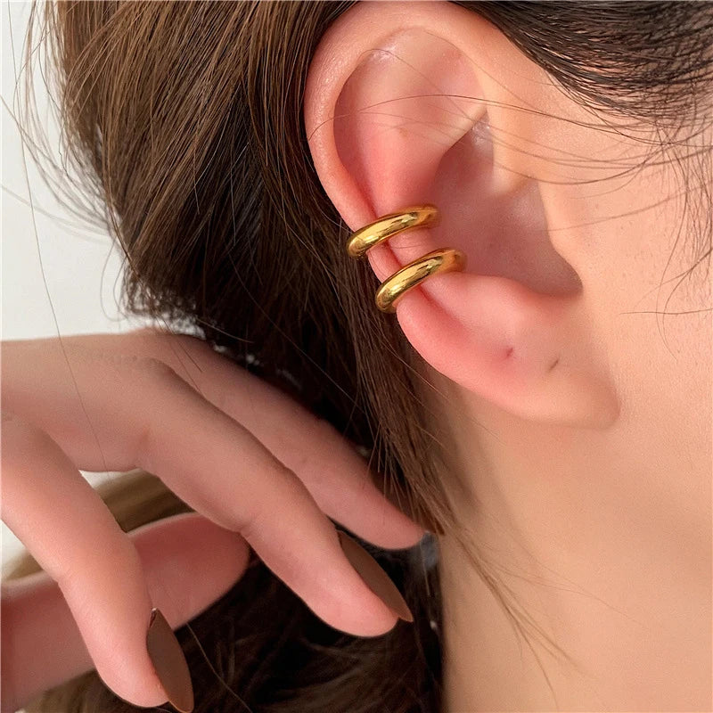 2pcs 18k Gold Plated Ear Cuff Wrap Earrings