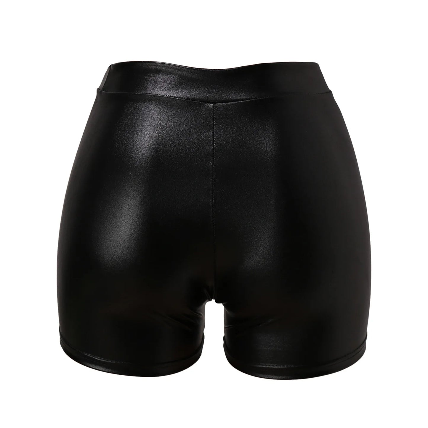 Shorts mit hoher Taille aus Leder