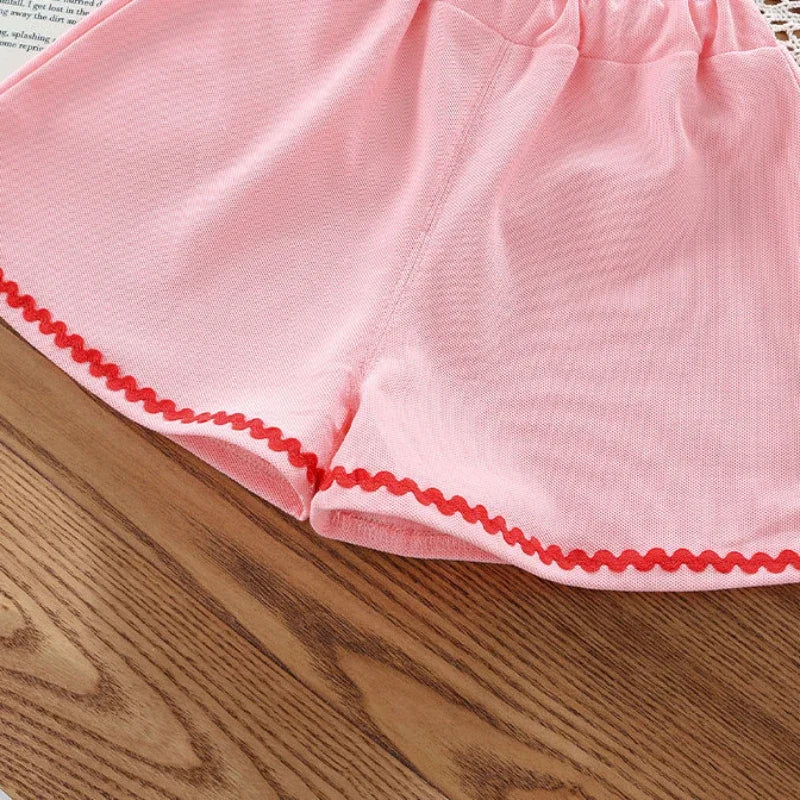 Ropa de bebé niña Prendas de punto de verano Polo y pantalones cortos Conjunto de 2 piezas