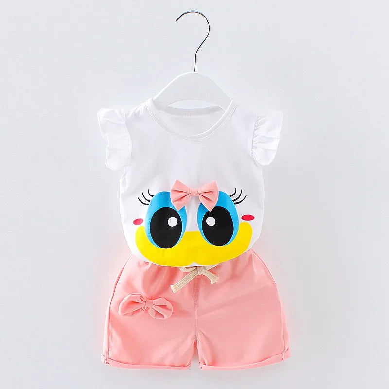 Summer Cotton Baby Sets Leisure Sports Cartoon