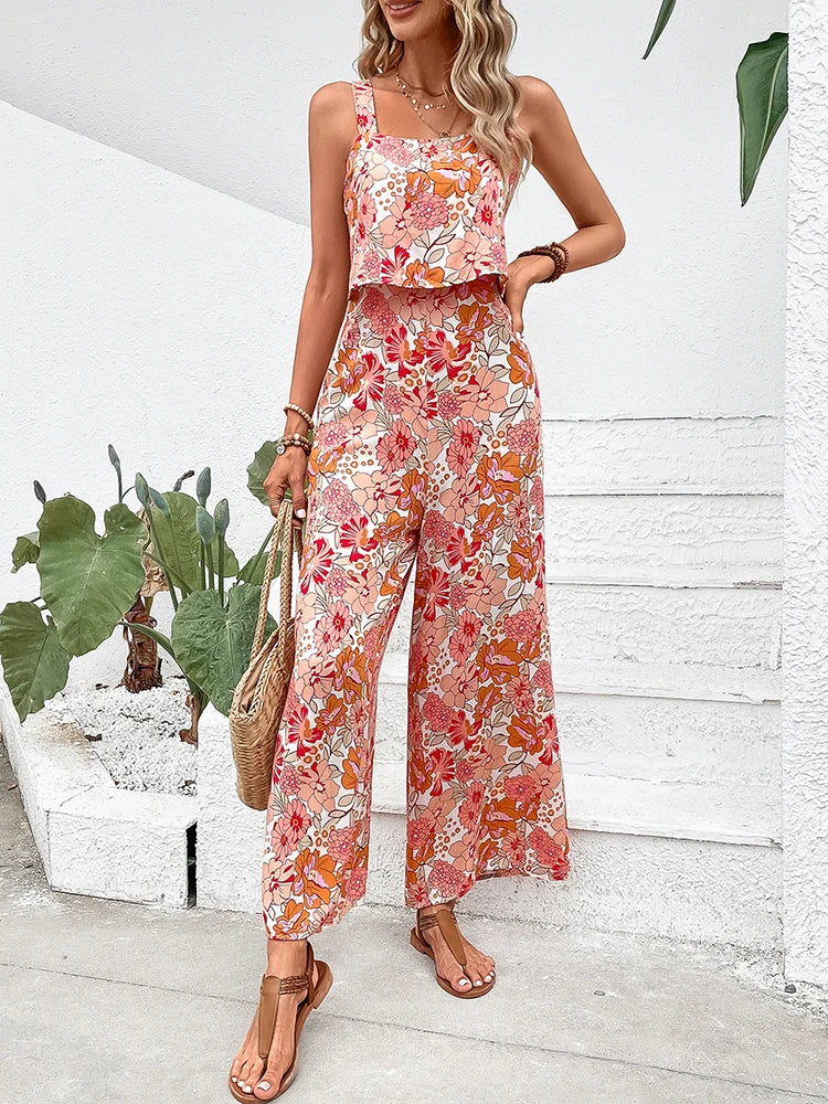 Elegant Long Jumpsuit Backless Wide Leg Jumpsuits 2024