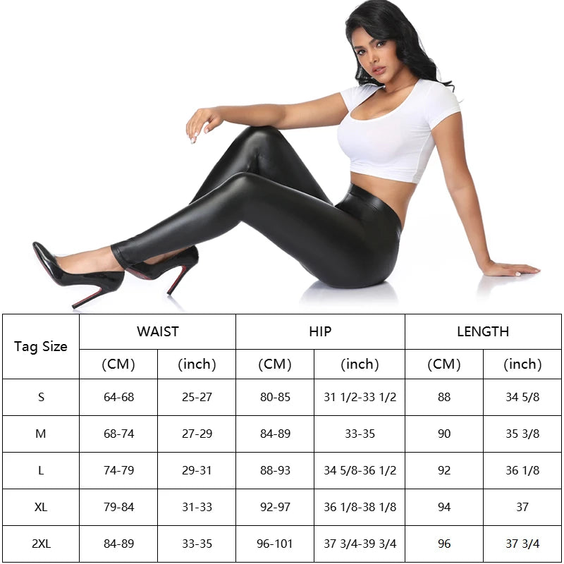 Leder Legging Sexy Dünne Schwarze Hose Warme Wasserdichte Skinny Push Up