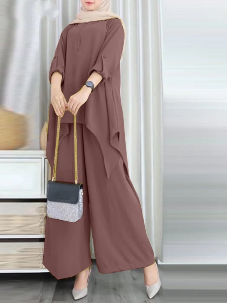 Salwa 2PCS Long Sleeve Sets Oversized