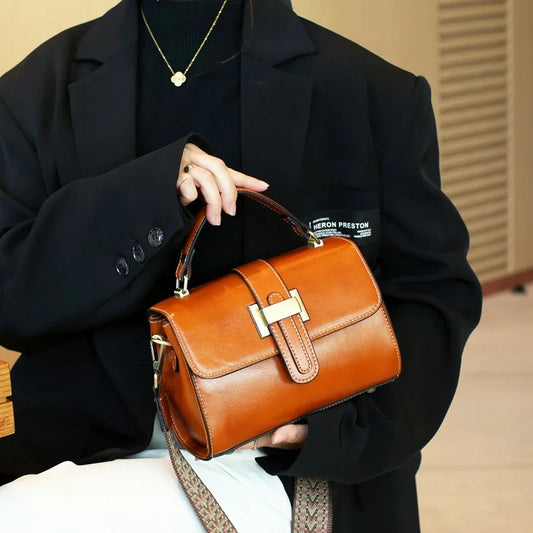 Tanned Genuine Leather Shoulder Bag