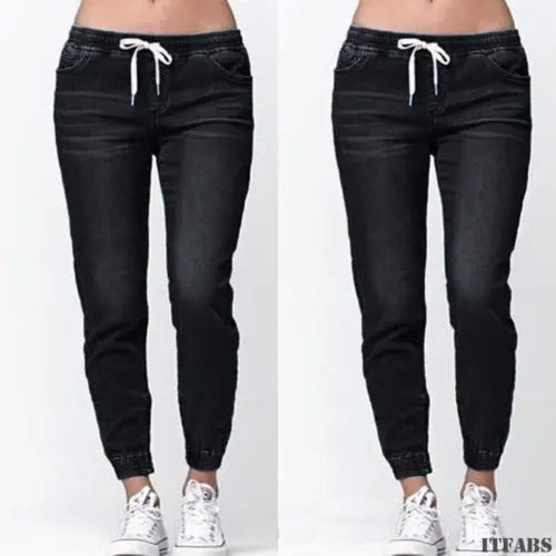 Casual Jogger Pants Elastic Skinny Pencil Jeans