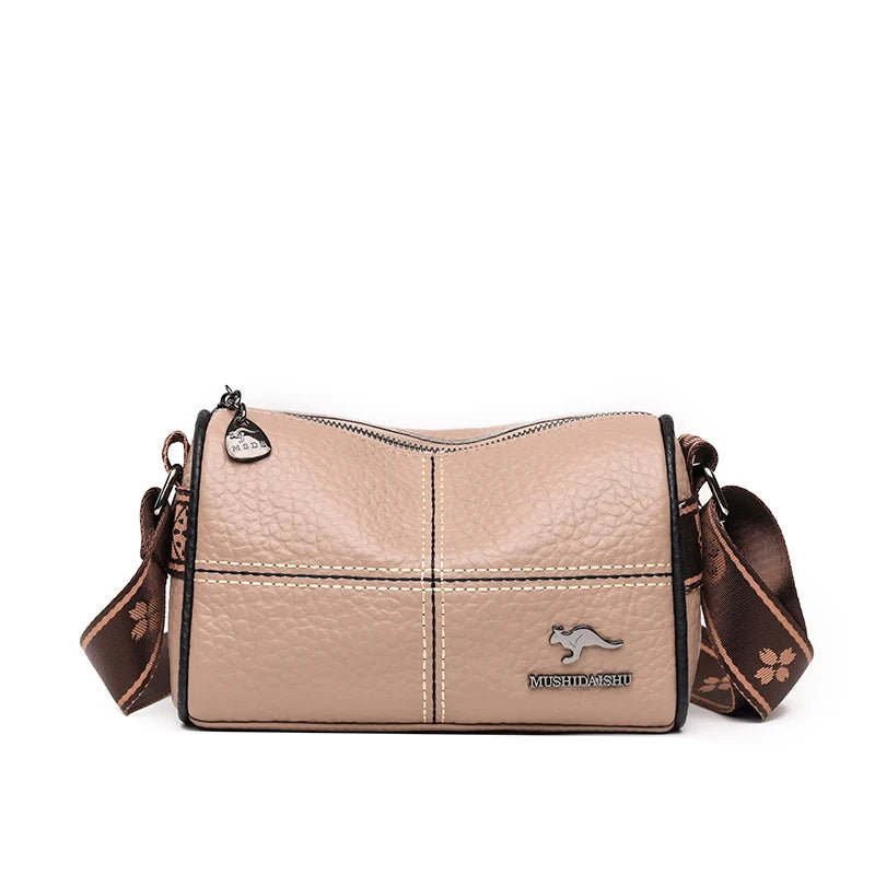 Bolso de mano de cuero genuino para mujer