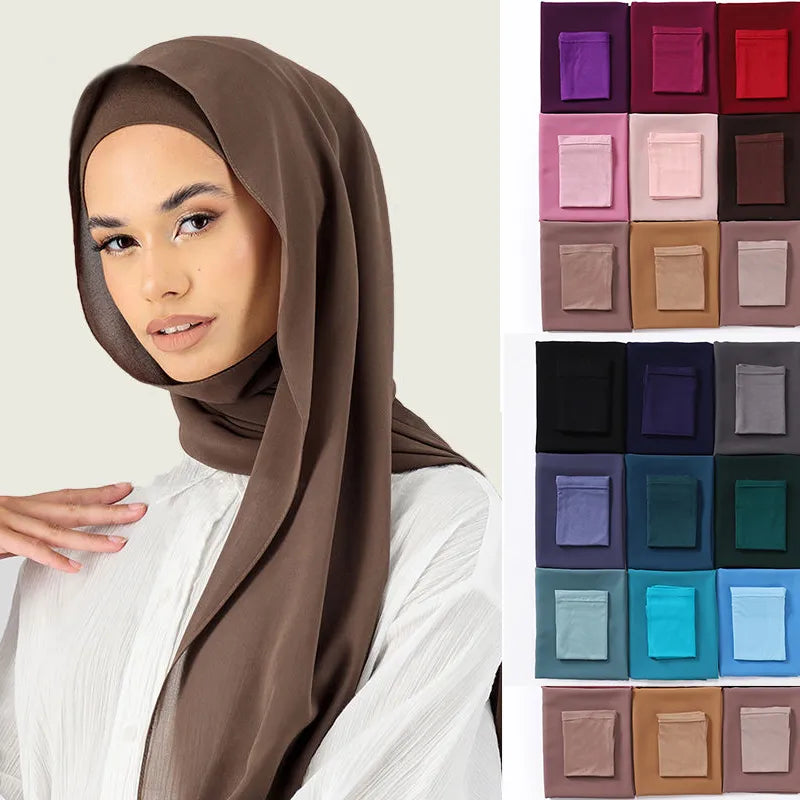 Zweiteiliges Set Chiffon passender Hijab