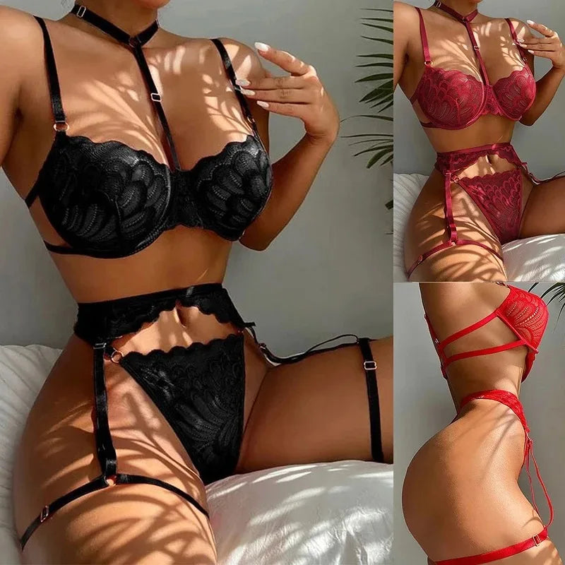 Lace Transparent Lingerie For Women Bra Set