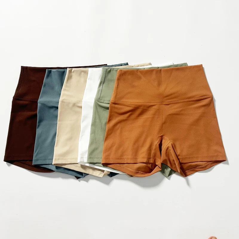 Pantalones cortos deportivos ajustados de cintura alta para mujer