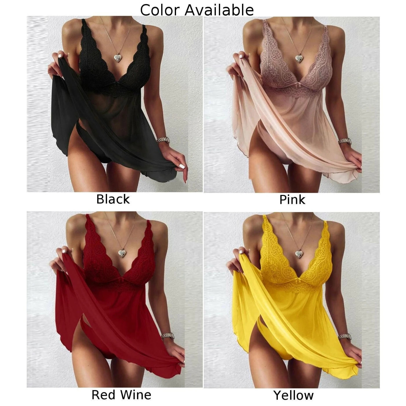 Sexy Womens Deep V-neck Bodycon Dress Lingerie