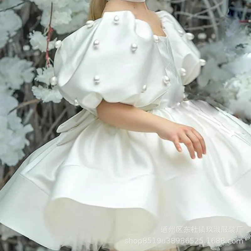 Girls Party Dress Elegant Retro Princess Dress