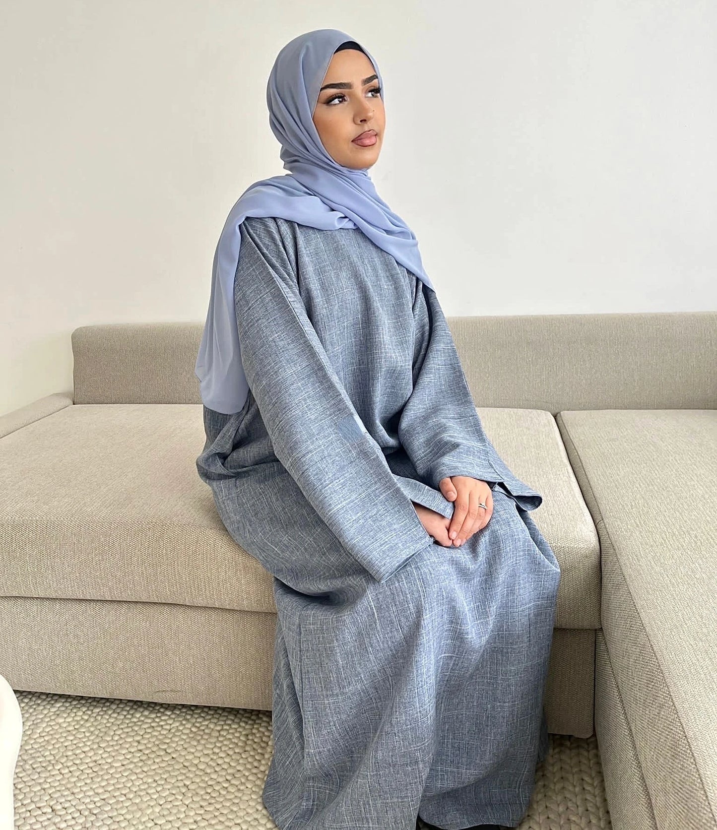 LoLo Cotton Linen Closed Abaya