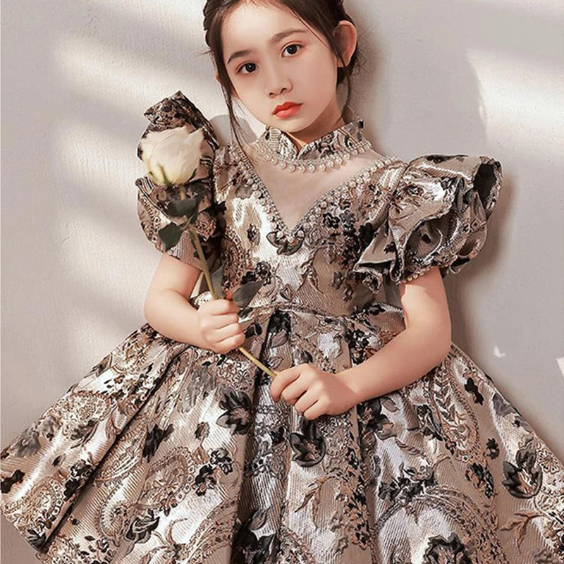 High-End Flower Girl Kids Turkish Ball Gowns girls Party Dress