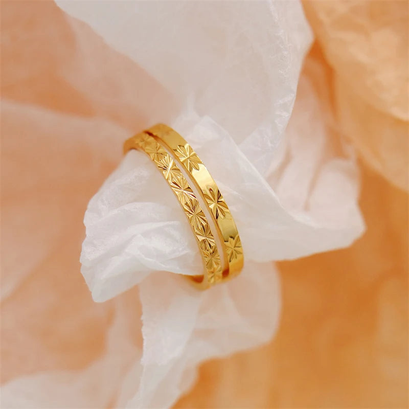 Dancy Fairy Anlauffreier Ring mit Gravur „Brilliant Rays Flower Bold“