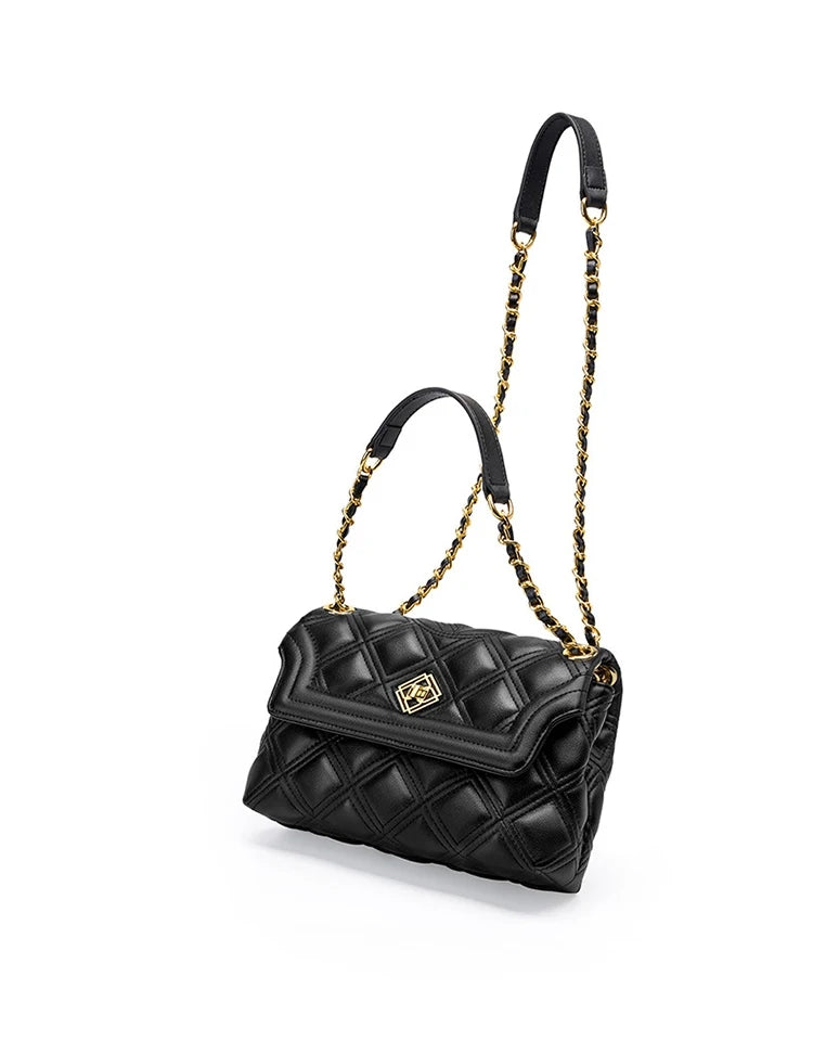 Fashion Versatile Texture Rhombus Chain Bag Handbag Ladies Shoulder Bag