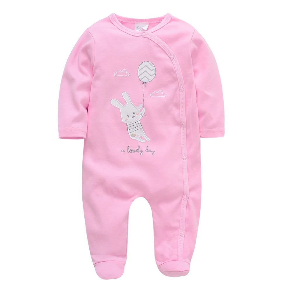 KAVKAS Baby Clothing Girls Pink Romper Cartoon